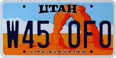 UT license plate W450FO