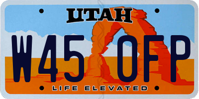 UT license plate W450FP
