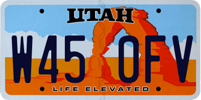 UT license plate W450FV