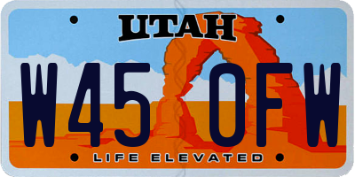 UT license plate W450FW