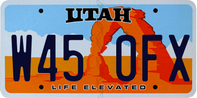 UT license plate W450FX