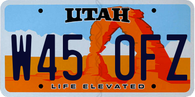 UT license plate W450FZ