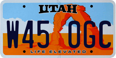 UT license plate W450GC