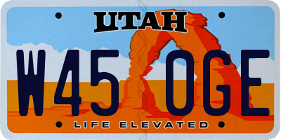 UT license plate W450GE