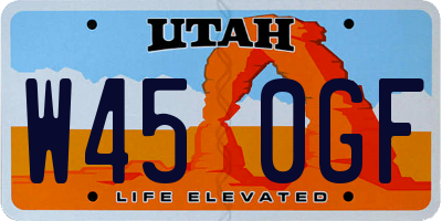 UT license plate W450GF