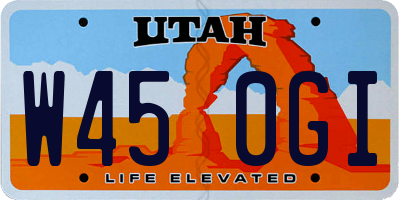 UT license plate W450GI