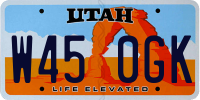 UT license plate W450GK