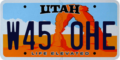 UT license plate W450HE