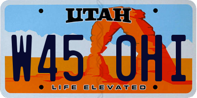 UT license plate W450HI