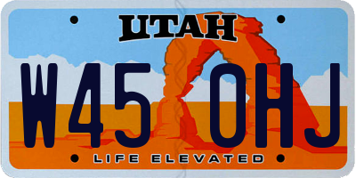 UT license plate W450HJ