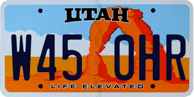 UT license plate W450HR