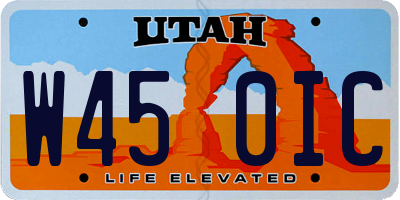 UT license plate W450IC