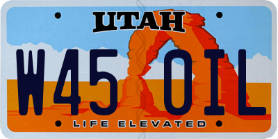 UT license plate W450IL