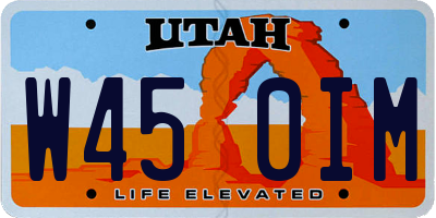 UT license plate W450IM