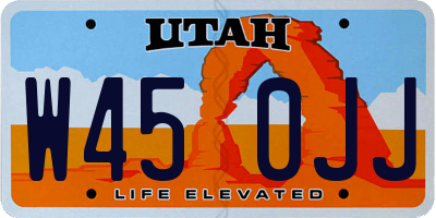 UT license plate W450JJ