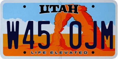 UT license plate W450JM