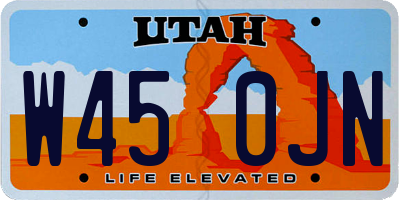 UT license plate W450JN