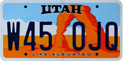 UT license plate W450JQ