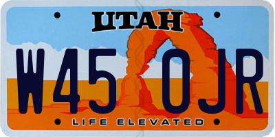 UT license plate W450JR