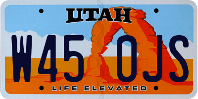 UT license plate W450JS
