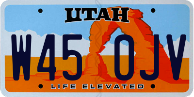 UT license plate W450JV