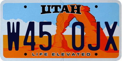 UT license plate W450JX