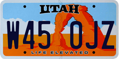 UT license plate W450JZ