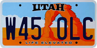 UT license plate W450LC