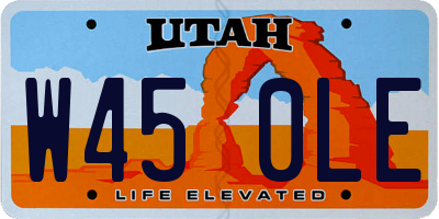 UT license plate W450LE