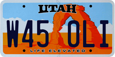 UT license plate W450LI