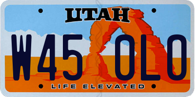 UT license plate W450LO