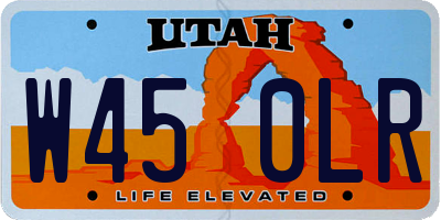 UT license plate W450LR