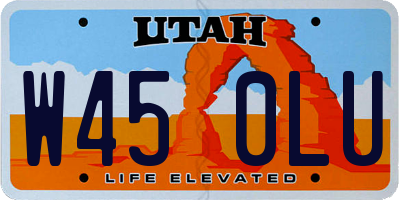 UT license plate W450LU
