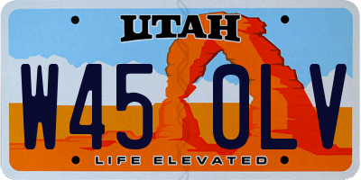UT license plate W450LV