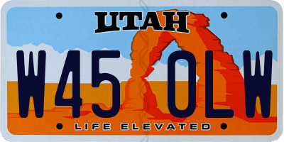 UT license plate W450LW