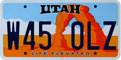 UT license plate W450LZ