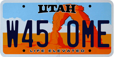 UT license plate W450ME