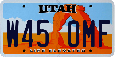 UT license plate W450MF