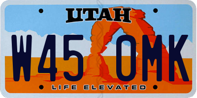 UT license plate W450MK