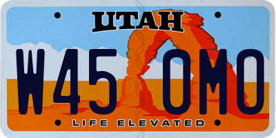 UT license plate W450MO