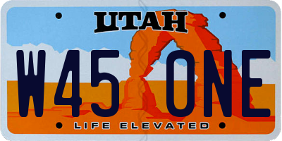 UT license plate W450NE