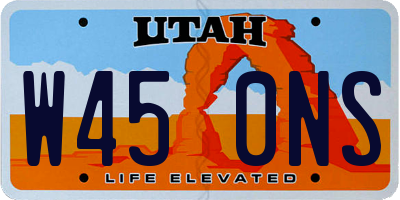 UT license plate W450NS