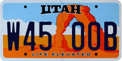 UT license plate W450OB