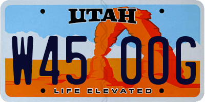 UT license plate W450OG