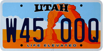 UT license plate W450OQ