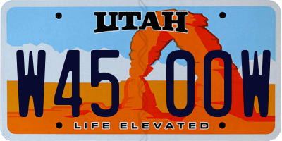 UT license plate W450OW