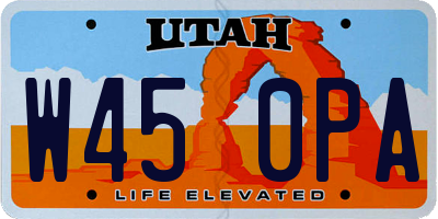 UT license plate W450PA