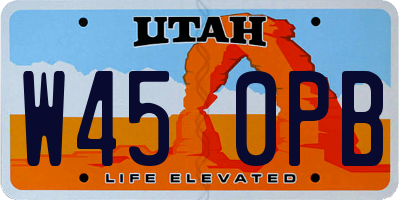 UT license plate W450PB