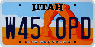 UT license plate W450PD