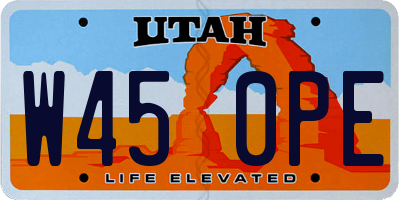 UT license plate W450PE